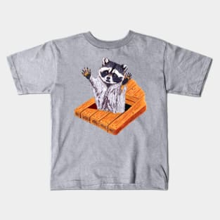 Peeking Raccoons Collection # Raccoon 5 Kids T-Shirt